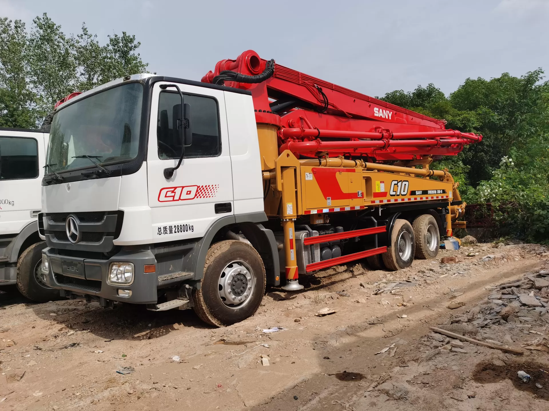 überholte 2010 sany boom pump 37m lkw-betonpumpenwagen auf benz-chassis