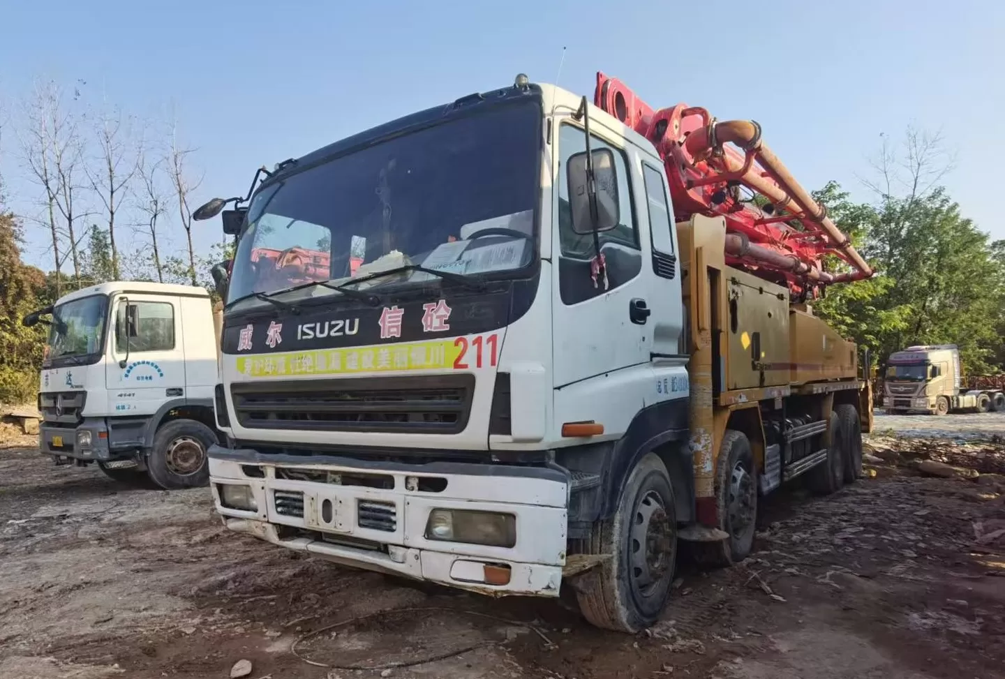 2010 putzmeister original hochwertiger 46 m lkw-betonpumpenwagen auf isuzu-fahrgestell